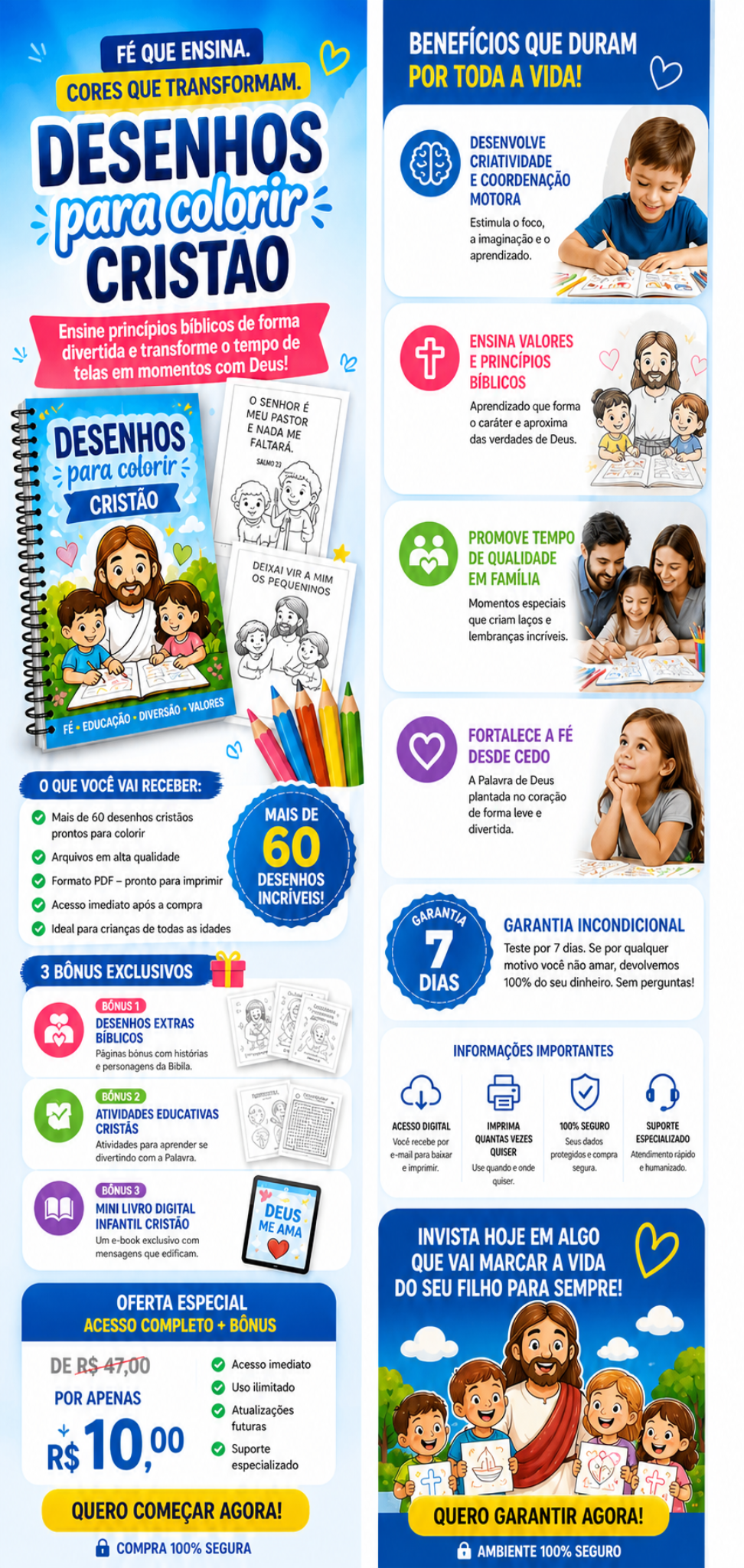 Material de desenhos cristãos infantis